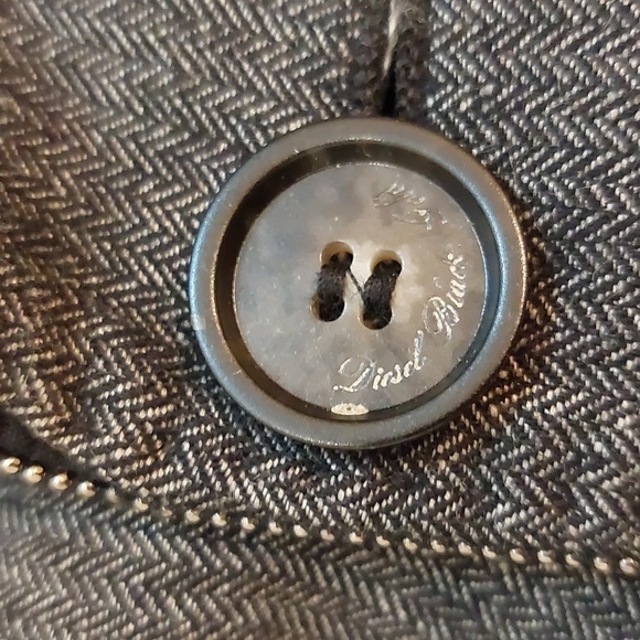 Diesel Black gold linen wool blend one botton blazer jacket size S - Picture 4 of 12